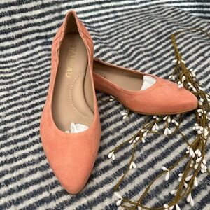 Italeau Mara Suede Ballet Phard Peach Flats Comfy Slip Ons‎ Size 35 /USA 4.5 NEW
